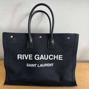 Saint Laurent Black and White Rive Gauche Tote